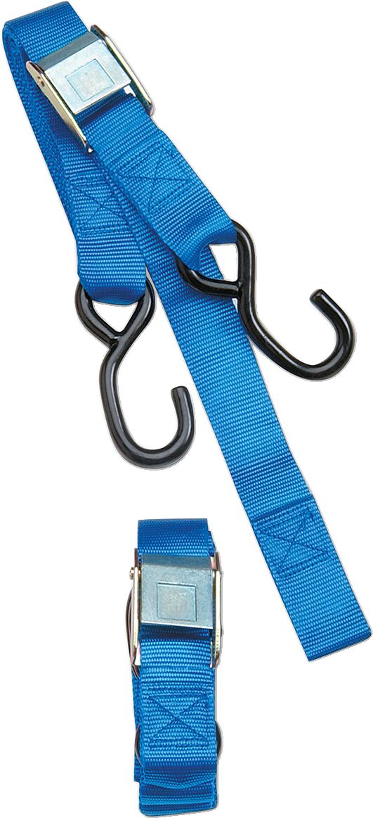 1" Heavy-Duty Cam Buckle Tie-Downs with Built-In Assist — Blue