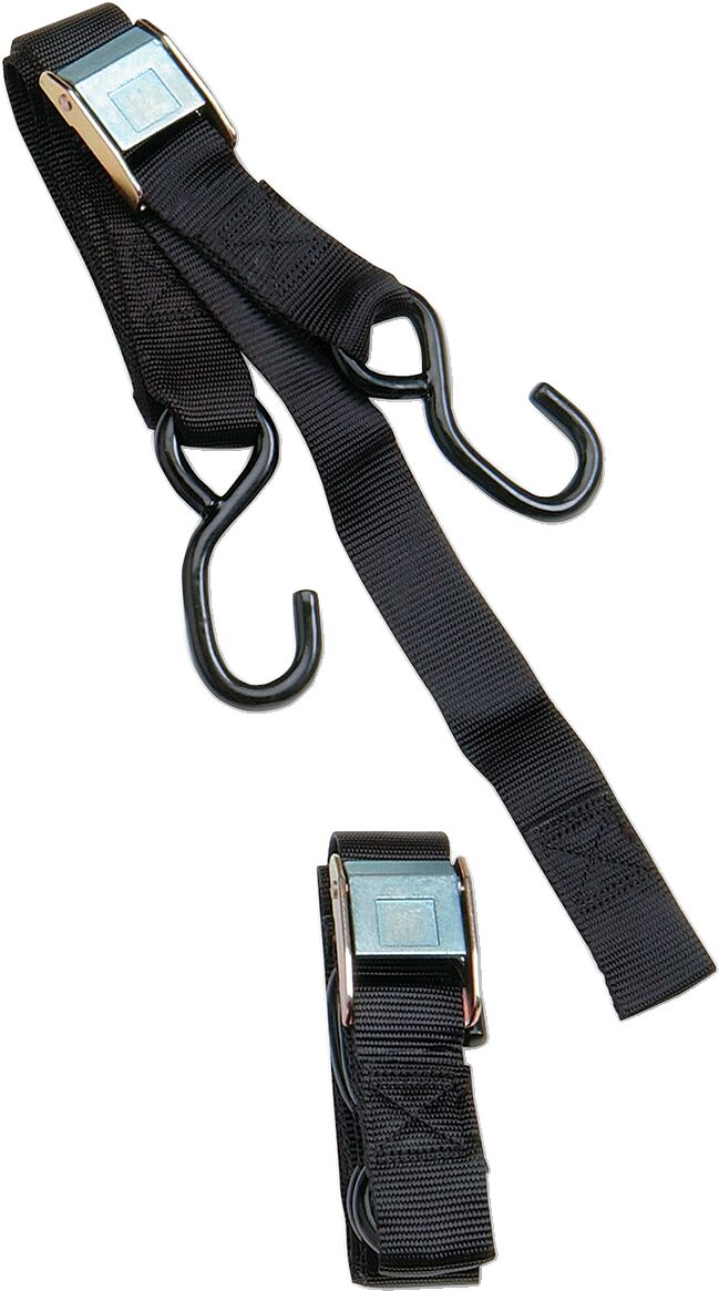 1-1/2" Heavy-Duty Cam Buckle Tie-Downs with Built-In Assist — Black