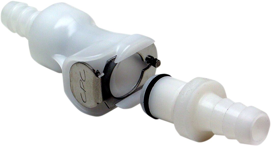 Straight-Through Fuel Line Quick-Disconnect Coupling — Black| White
