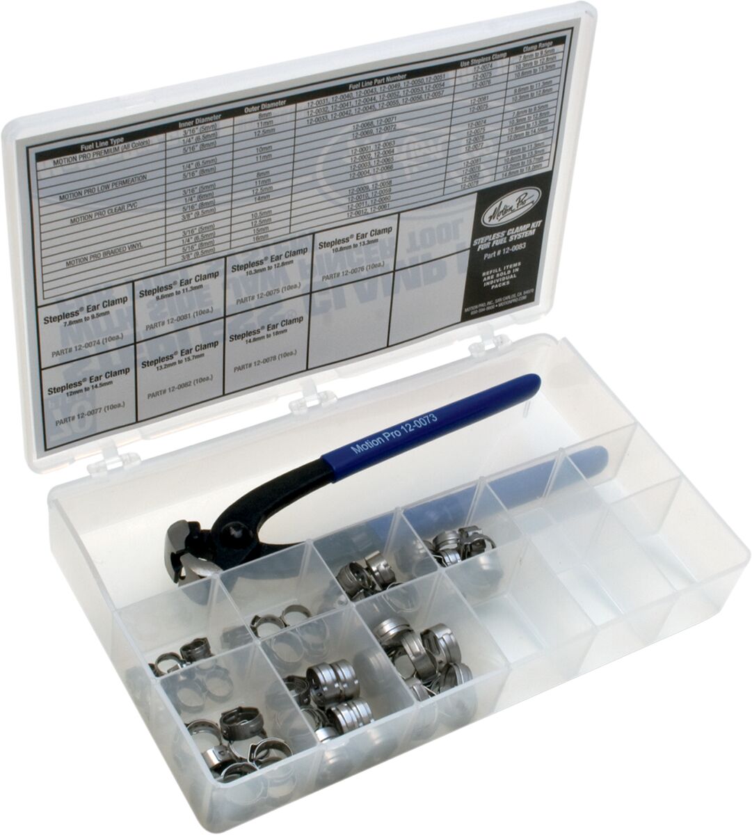 Stepless® Ear Clamp Kit for Fuel System with Pincher Tool — Silver