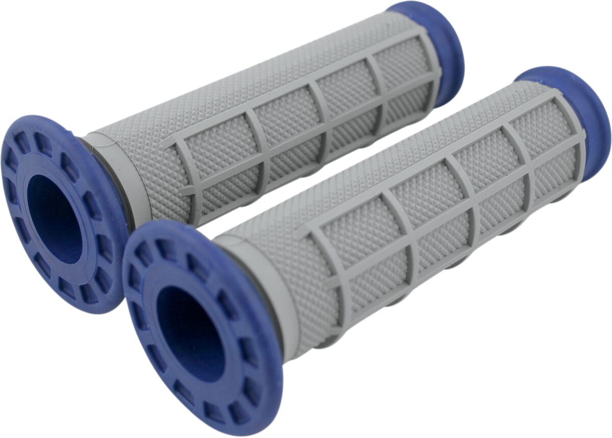 Dual-Compound ATV Grips — Blue| Flat| Gray