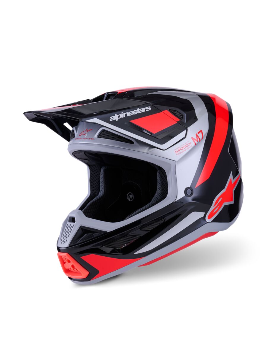S-M7 Rise Helmet — L, Black| Red| Silver