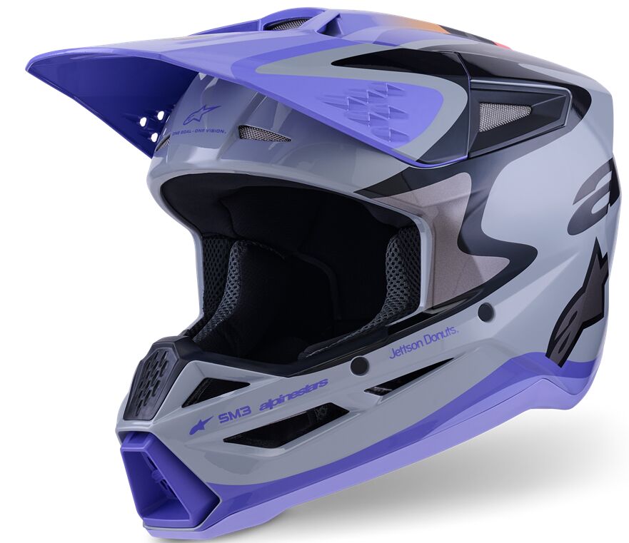 SM3 Jettson Helmet — L, Black| Gray| Purple