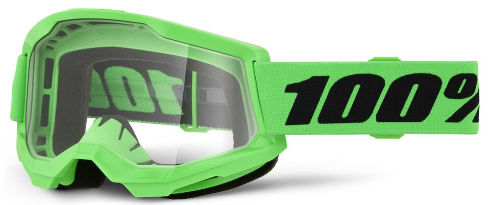 Strata 2 Goggle Black| Clear| Fluorescent Green, One Size