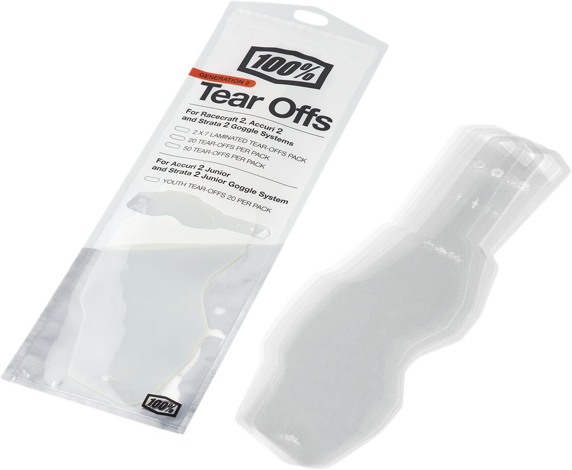 Youth Accuri 2/Strata 2 Goggle Tear-Offs — Clear