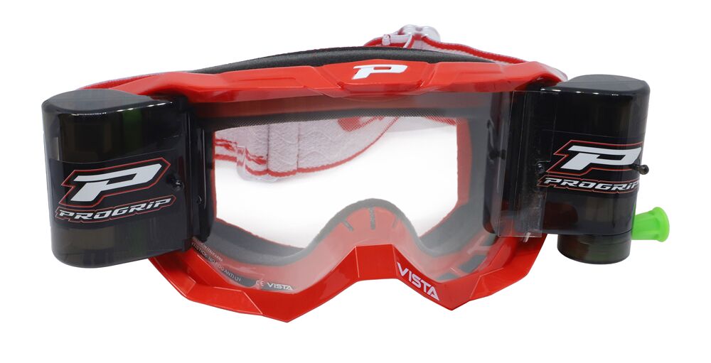 3303 Vista Goggles With XXL Roll-Off System. Free Clear Lens Included — Red, One Size