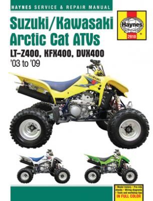 Service Manual ARCTIC CAT (TEXTRON) 400 2X4 DVX 2004-2008 / Kawasaki KFX 400 2X4 2003-2006 / SUZUKI LT-Z 400 2X4 Quadsport 2003-2009