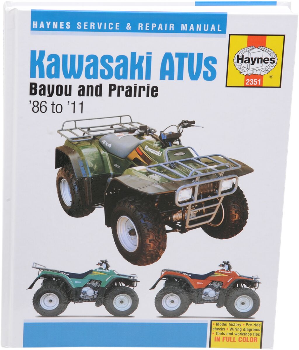 ATV Service & Repair Manual Kawasaki KLF 220 2X4 Bayou 1989-2002 (AMERICA) / Kawasaki KLF 250 2X4 Bayou 2003-2011 (AMERICA) / Kawasaki KLF 300 2X4 Bayou 1988-2002 (AMERICA) / Kawasaki KLF 300 4X4 Bayou 1989-2002 (AMERICA) / Kawasaki KVF 300 2X4 Prairie 1999-2002 / Kawasaki KVF 300 4X4 Prairie 1999-2002