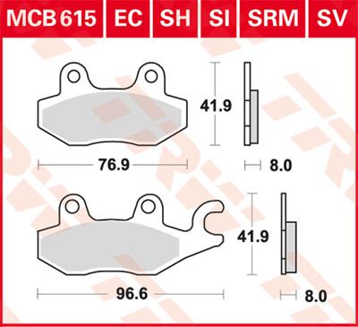 EC Series Ceramic Brake Pads — MCB615EC