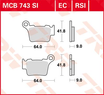 EC Series Ceramic Brake Pads — MCB743EC