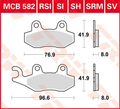 SV Series Sindered Brake Pads — MCB582SV