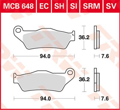 RSI Series Sindered Off-Road Race Brake Pads — MCB648RSI