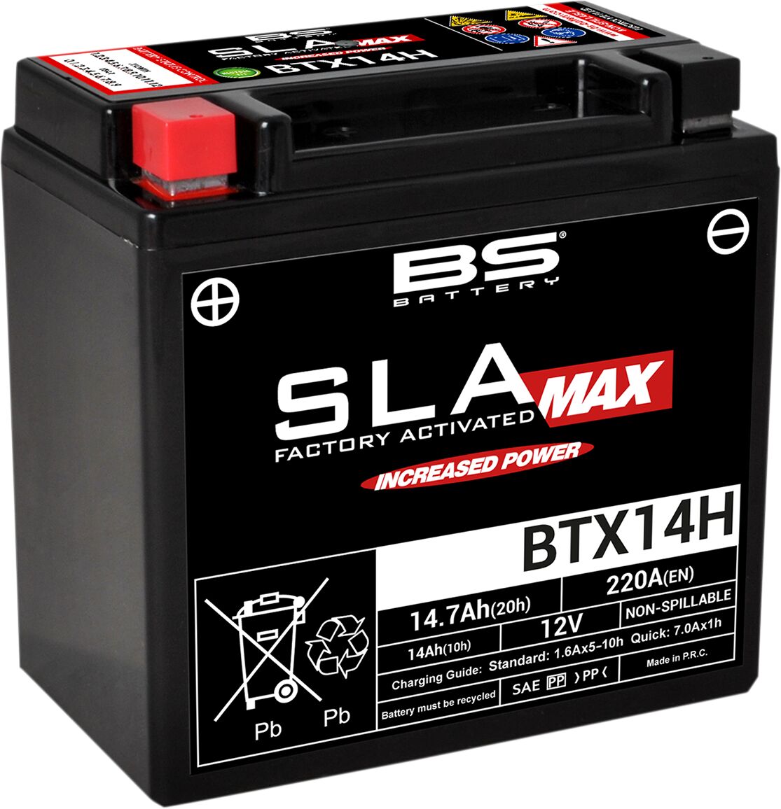 SLA MAX Factory- Activated AGM Maintenance-Free Battery APRILIA; BMW; BUELL; CAGIVA; DUCATI; GILERA; Honda; HUSQVARNA; HYOSUNG; Harley Davidson; INDIAN; ITALJET; Kawasaki; KTM; KYMCO; MASAI; MOTO GUZZI; PEUGEOT; PIAGGIO; ROYAL ENFIELD; SUZUKI; TRIUMPH; VESPA; Yamaha — Selected Models; See Fitment