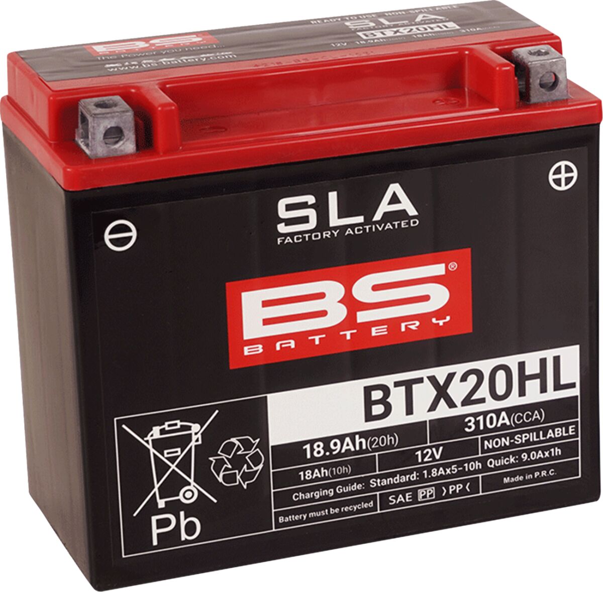 SLA Factory- Activated AGM Maintenance-Free Battery ARCTIC CAT (TEXTRON); BUELL; Can-Am; Honda; Harley Davidson; INDIAN; Kawasaki; KYMCO; MOTO GUZZI; Polaris; SEA-DOO (BRP); Ski-Doo; TRIUMPH; VICTORY; Yamaha — Selected Models; See Fitment